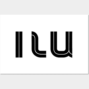 I L U - I LOVE YOU - Logo Black & White - Gift - Essential summer vintage Posters and Art